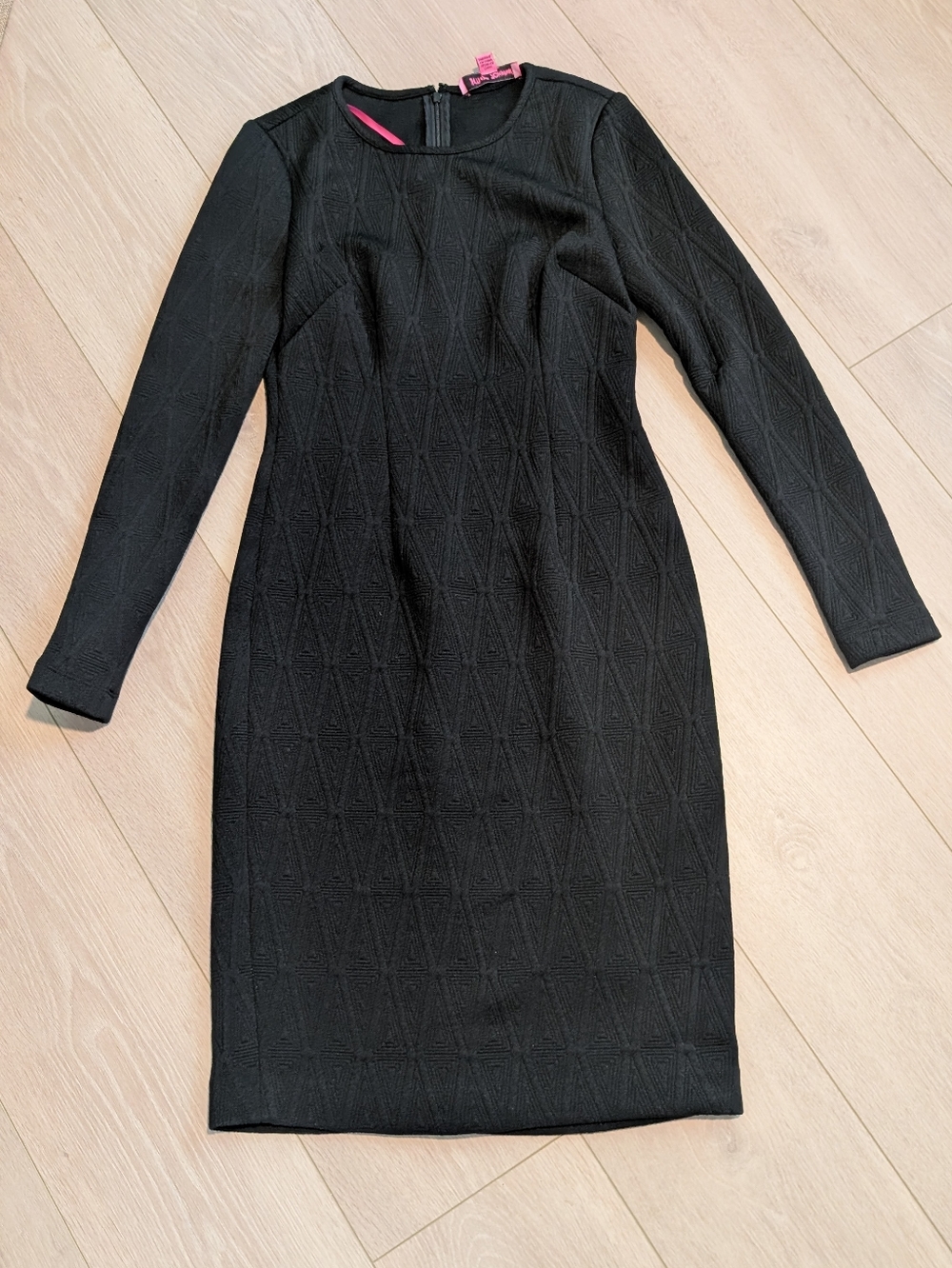 Betsey Johnson Classic Black Long-Sleeve Sheath Dress